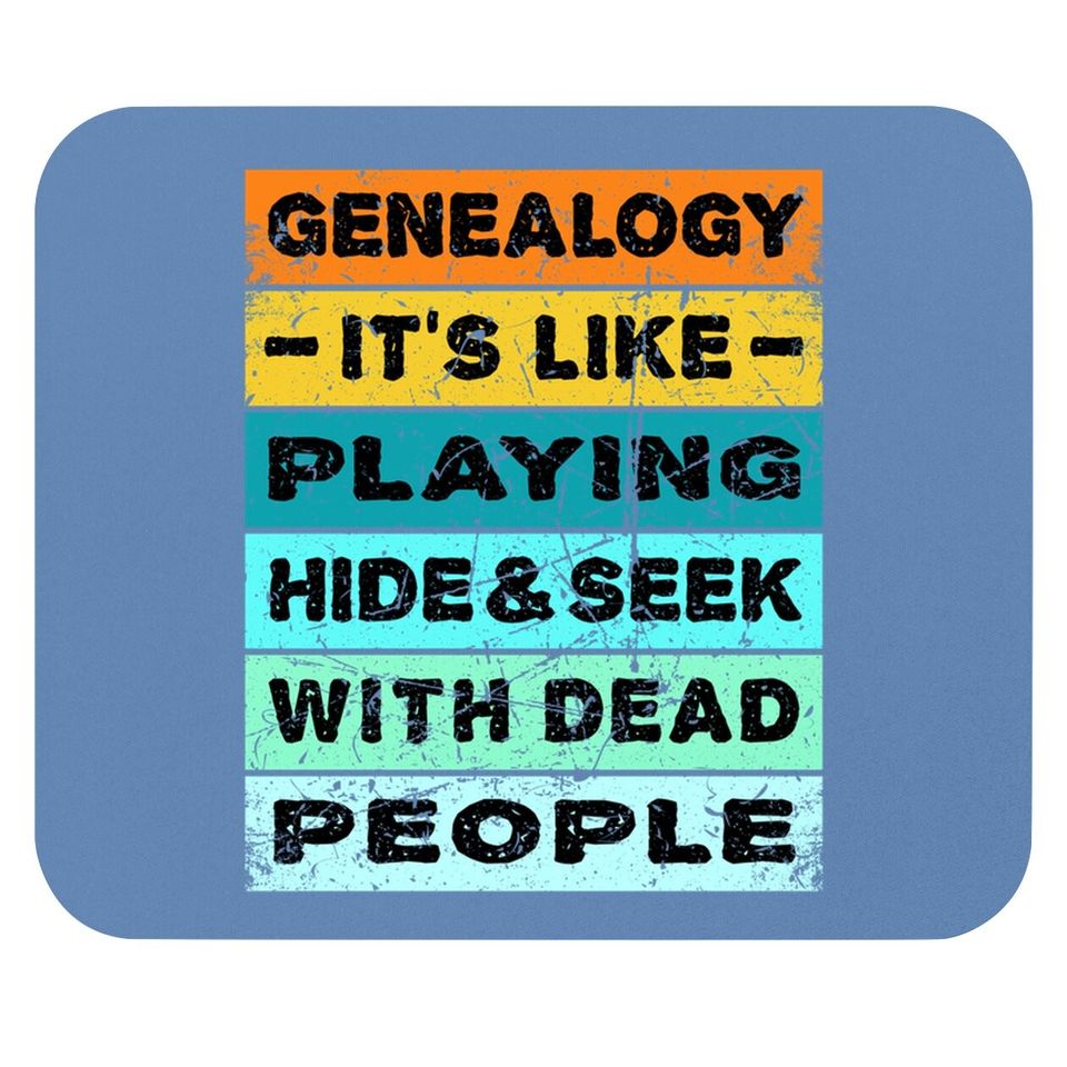 Retro Vintage Genealogy Playing Hide And Seek Genealogist Mouse Pad