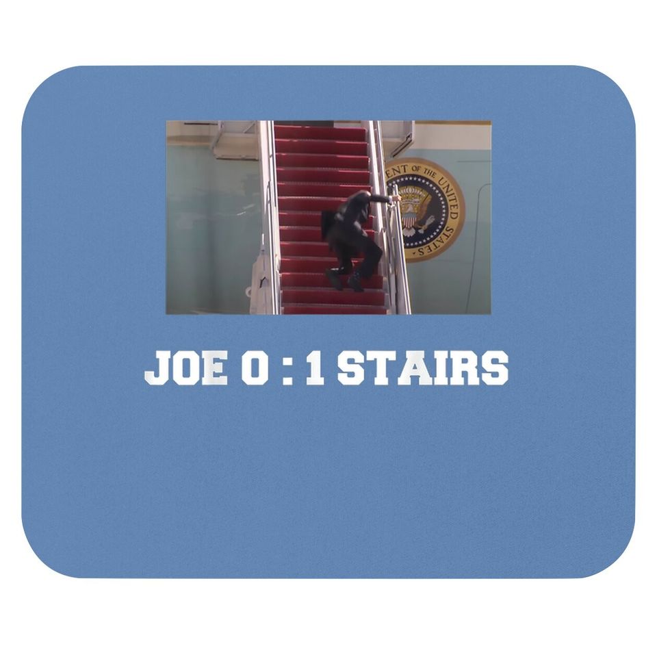 Joe Biden Falling Down Stairs Joe Vs Stairs Funny Political Mouse Pad