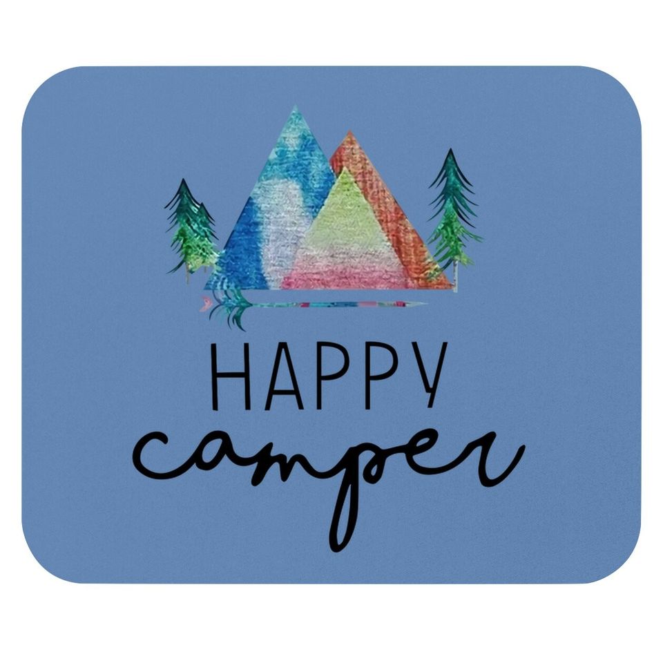 Zjp Casual Happy Camper Mouse Pad Short Sleeve Letter Printed Mouse Pad Tops Pullover Sweatshirt…