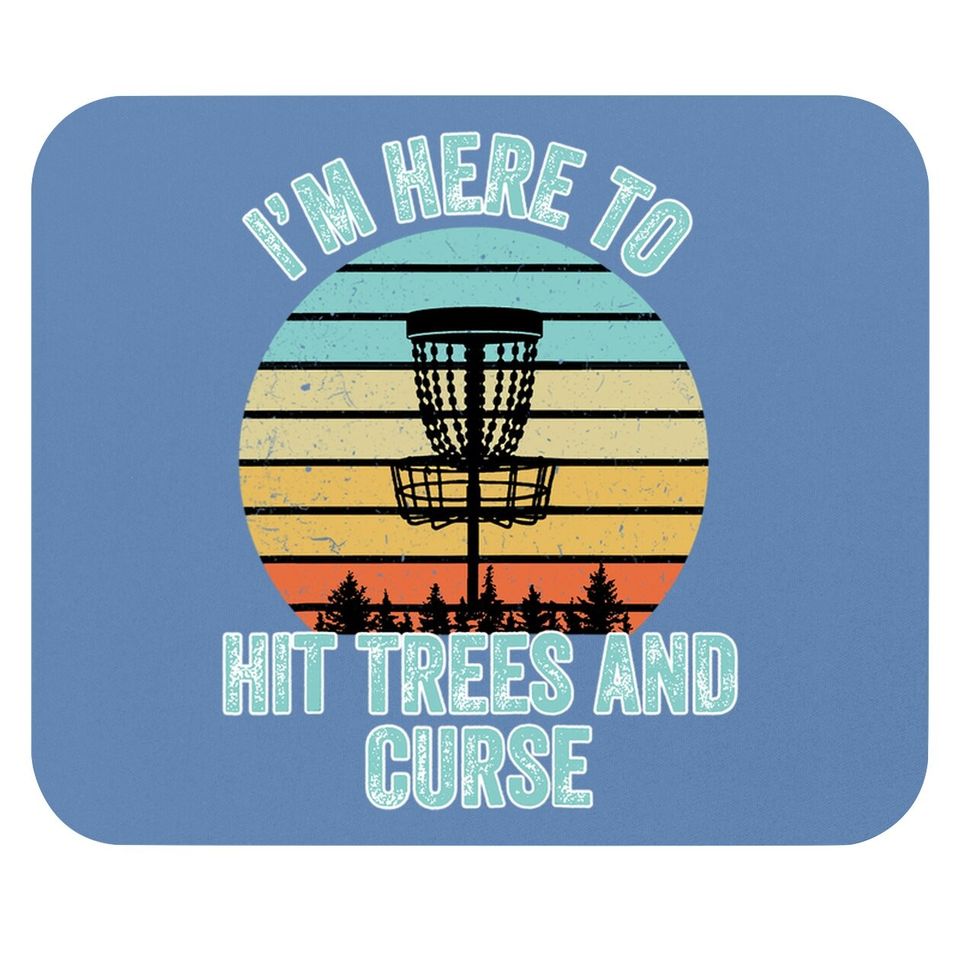 Disc Golf Mouse Pad Funny Hit Trees And Curse Retro Disc Golf Gi Mouse Pad