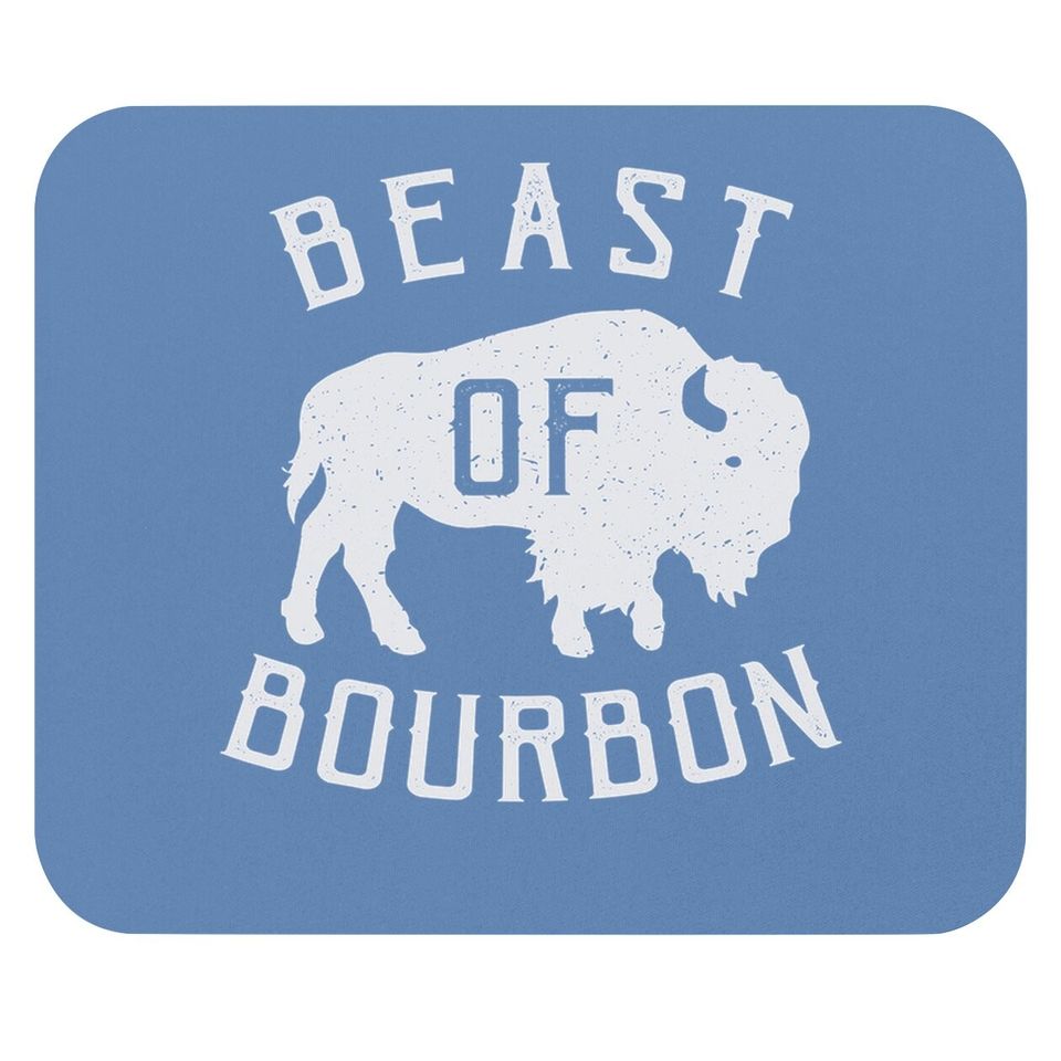 Beast Of Bourbon Drinking Whiskey Design Bison Buffalo Party Mouse Pad