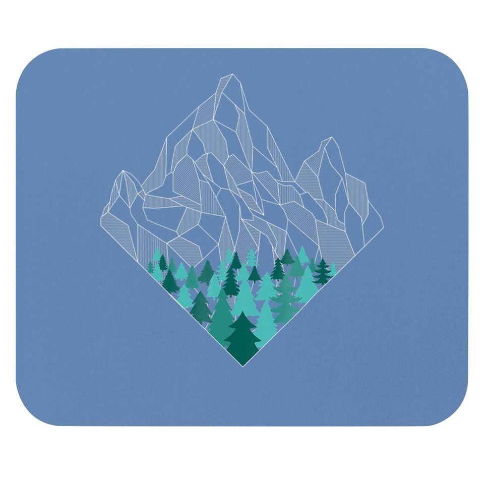 Minimal Mountains Geometry Outdoor Hiking Nature Mouse Pad