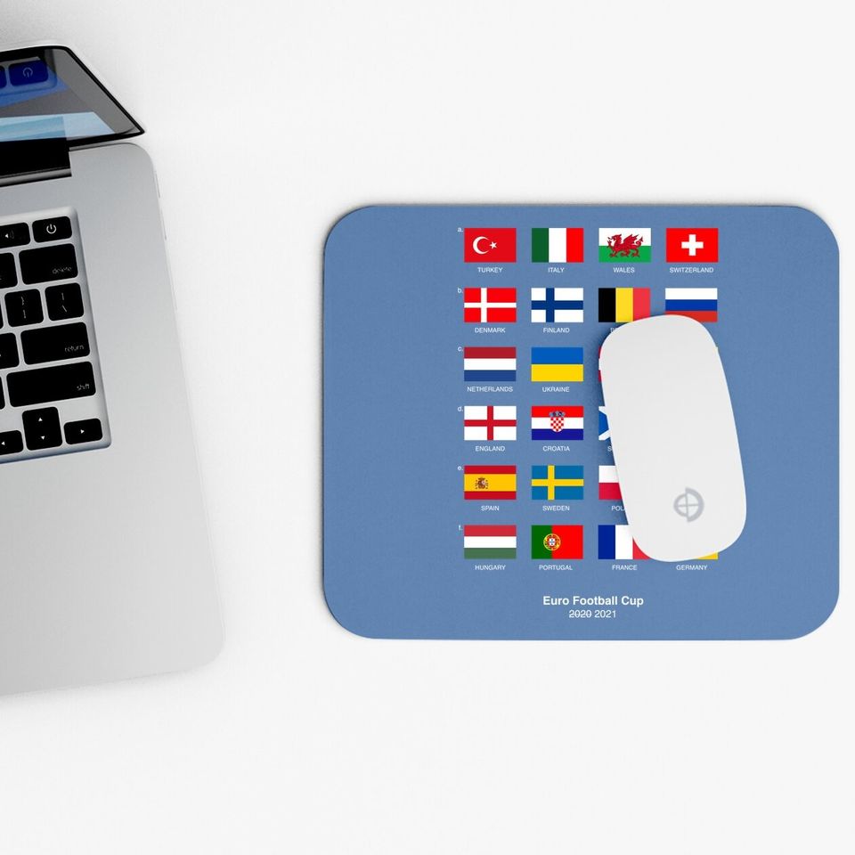 Euro 2021 Mouse Pad Teams Flags Football Cup