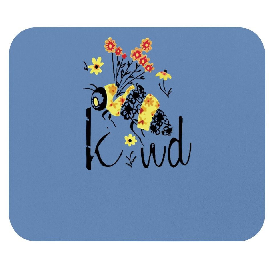 Bee Kind Graphic Floral Mouse Pad