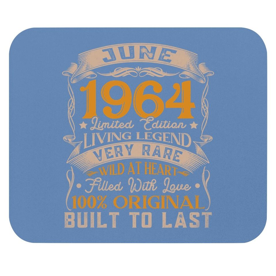 57th Birthday Decorations June 1964 57 Years Old Mouse Pad