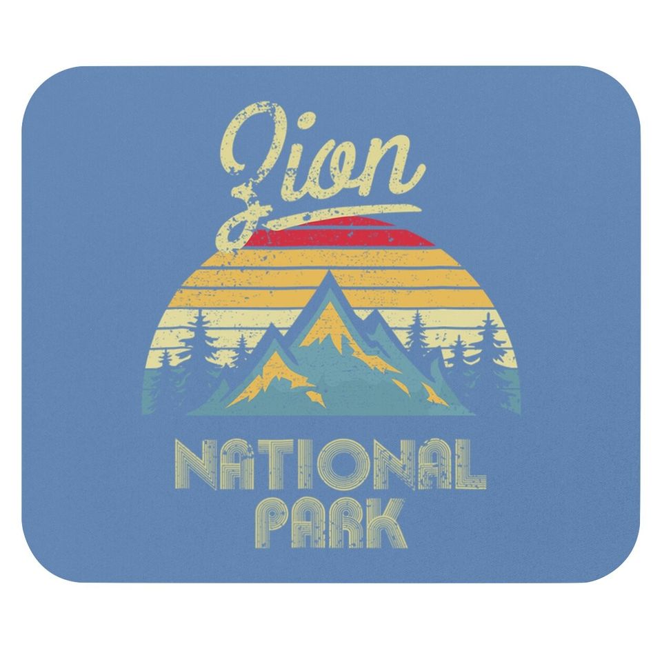 Vintage Retro Zion National Park Mouse Pad