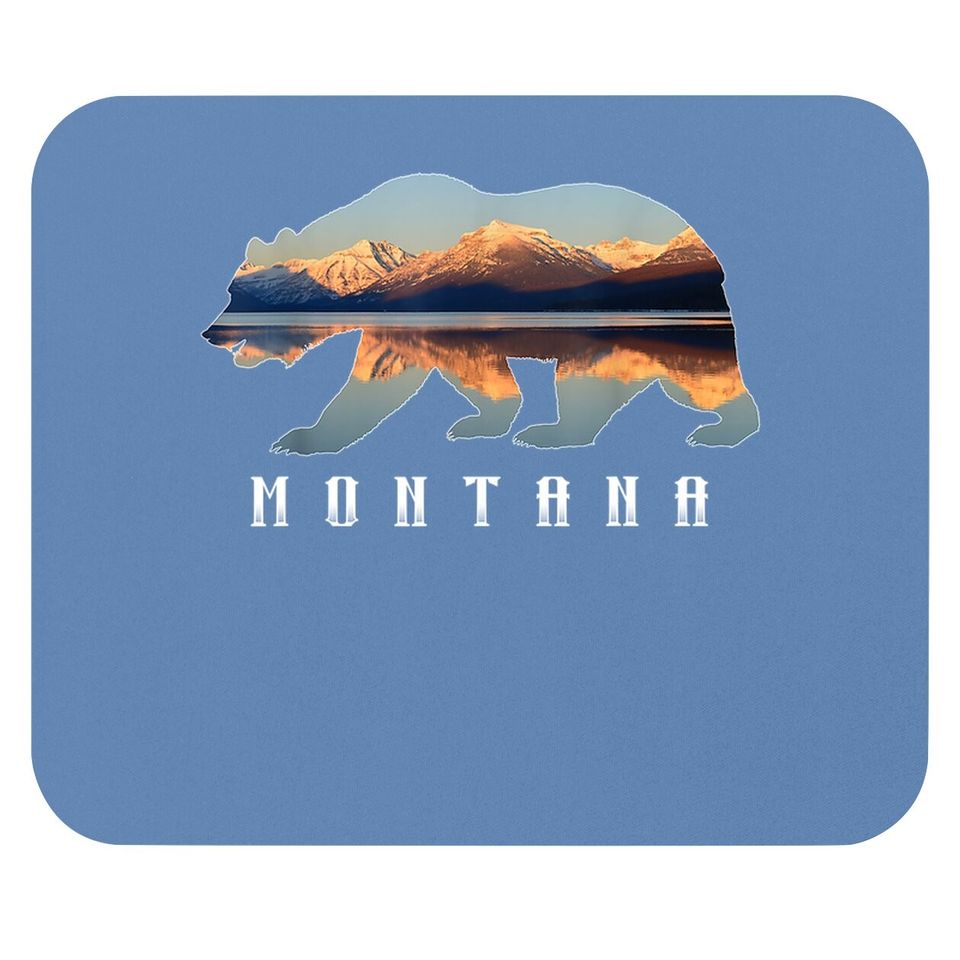 Montana Bear With Glacier National Park Lake Image Souvenir Mouse Pad