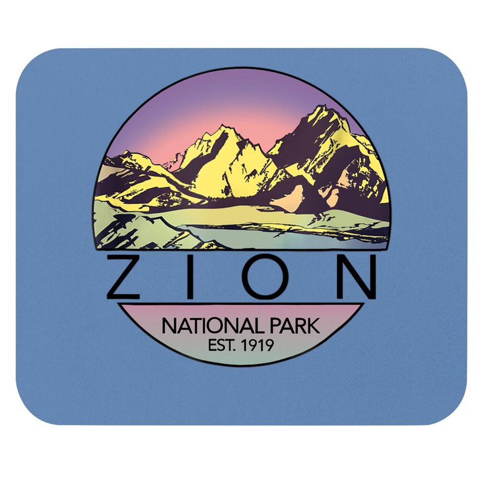 Retro Vintage Zion Mouse Pad National Parks Mouse Pad Mouse Pad