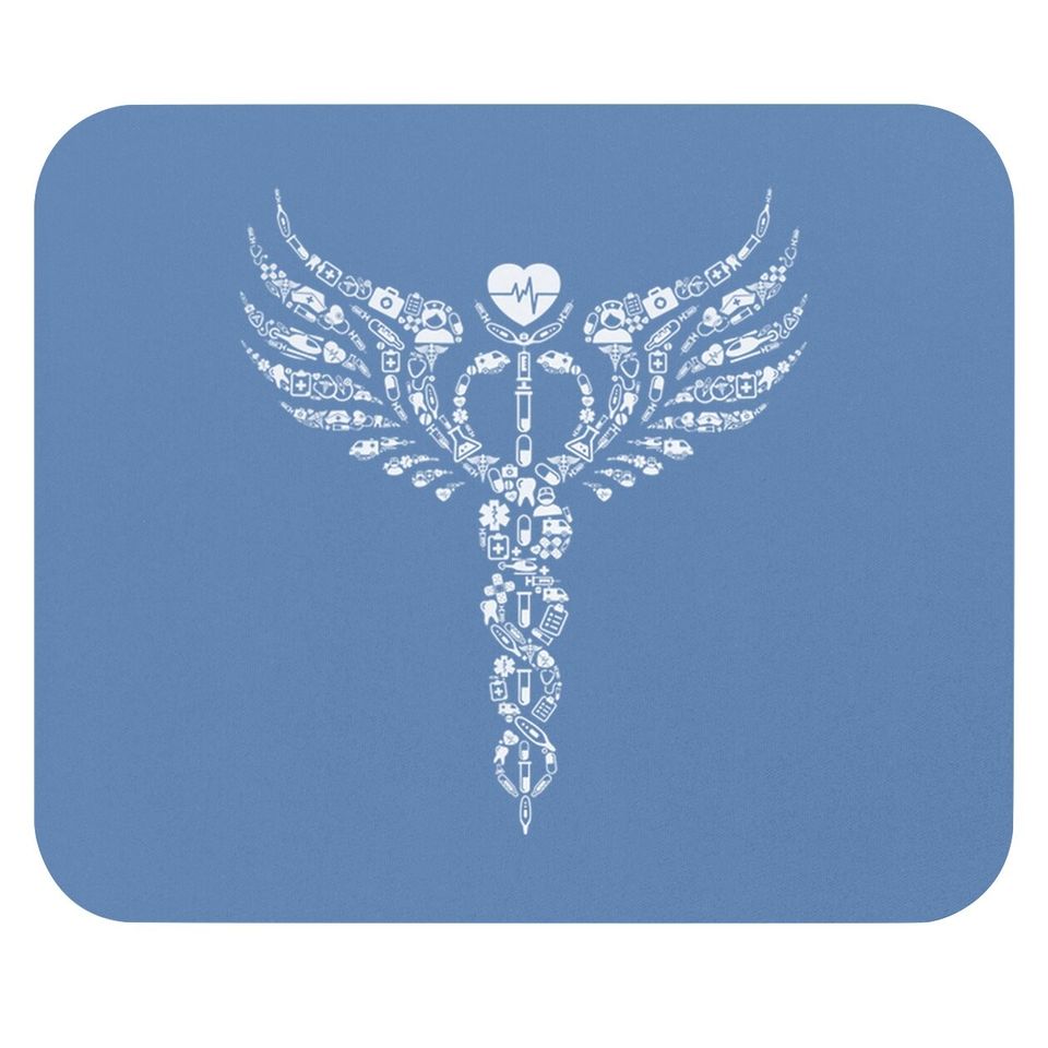 Nurse Caduceus Medical Symbol Nursing Logo Gift Mouse Pad