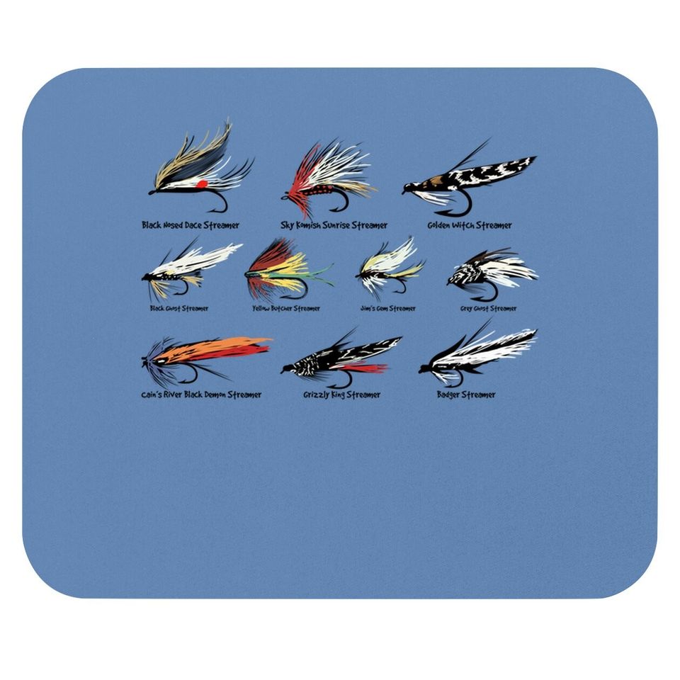 Vintage Fly Fishing Lures In Color Mouse Pad Mouse Pad