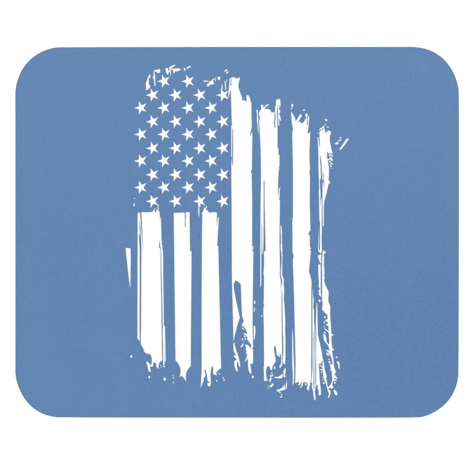 Nine Line American Flag Mouse Pad - Heavy Metal Patriotic Mouse Pad - Dropline Logo And American Flag On Sleeve - Grey