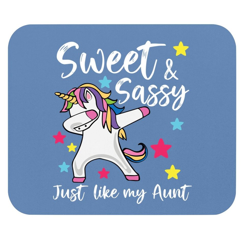 Sassy Like My Aunt Unicorn Cute Matching Auntie And Niece Mouse Pad