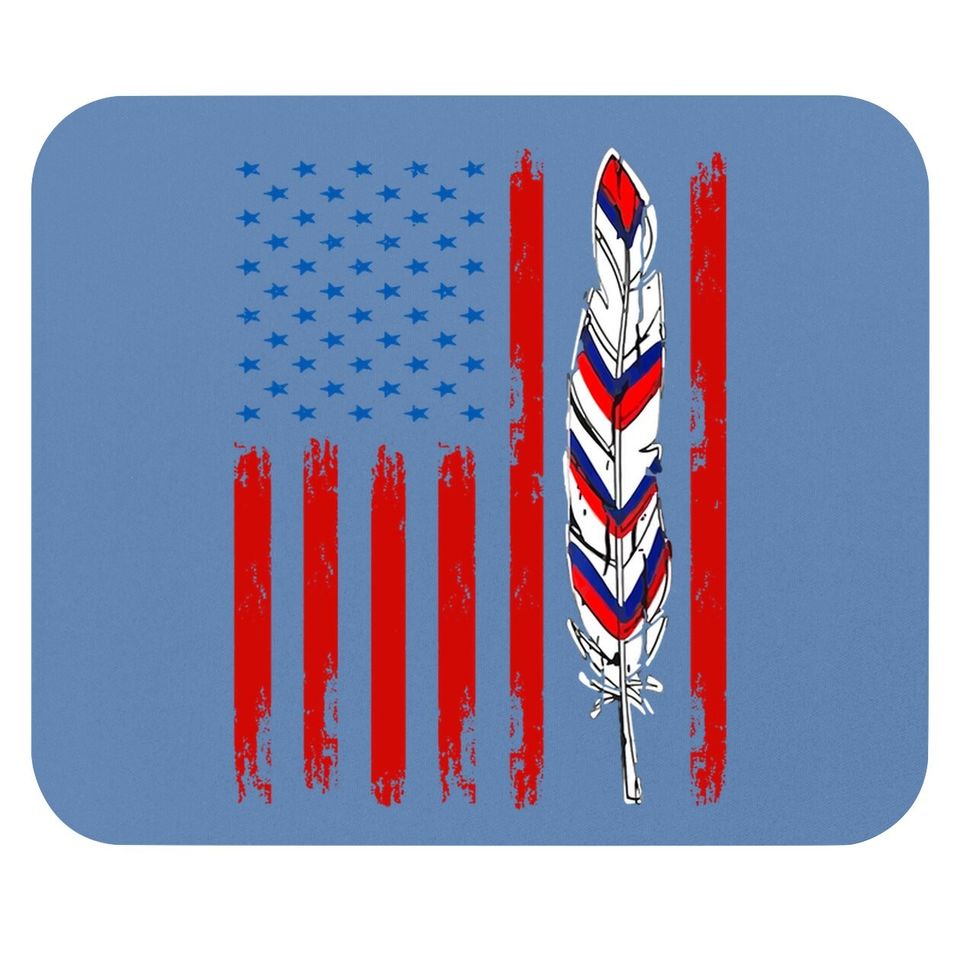 American Flag Native Pride 4th Of July Usa Patriotic Mouse Pad