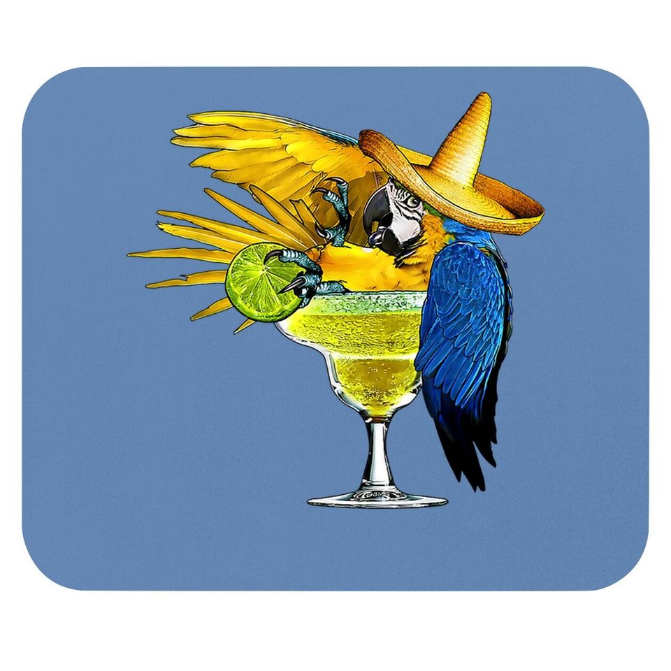 Parrot In Margarita Drinking Glass Tropical Vacation Mouse Pad