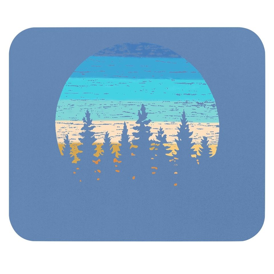 Camping Sunset Pine Tree Mouse Pad