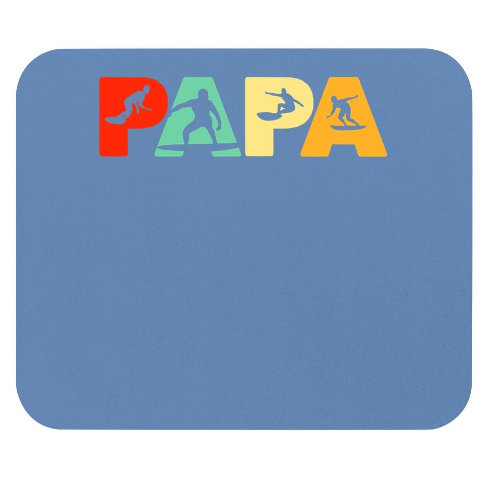 Surf Dad, Retro Papa Surfing Father's Gift Mouse Pad