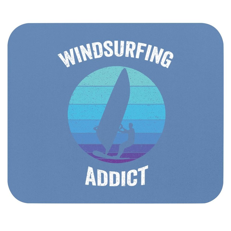 Windsurfing Addict Vintage Retro Wind Surfing Windsurf Mouse Pad
