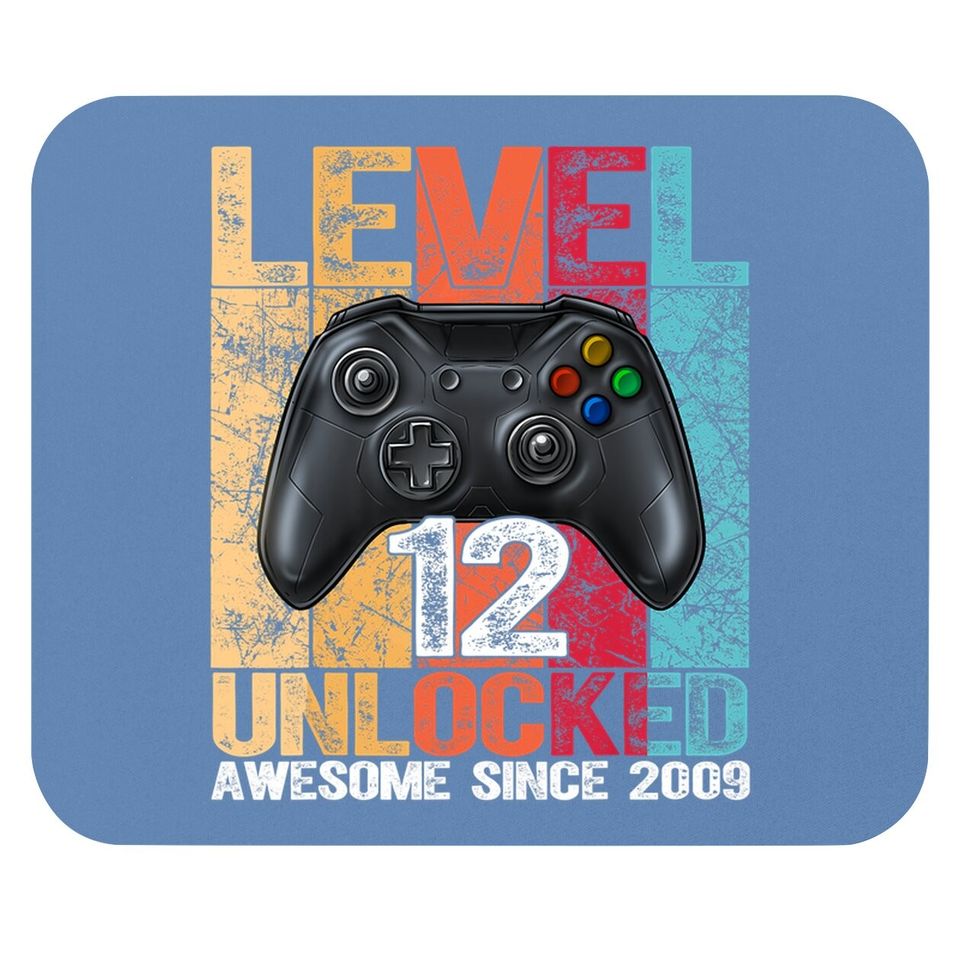 Level 12 Unlocked Awesome Since 2009 12th Birthday Gaming Mouse Pad