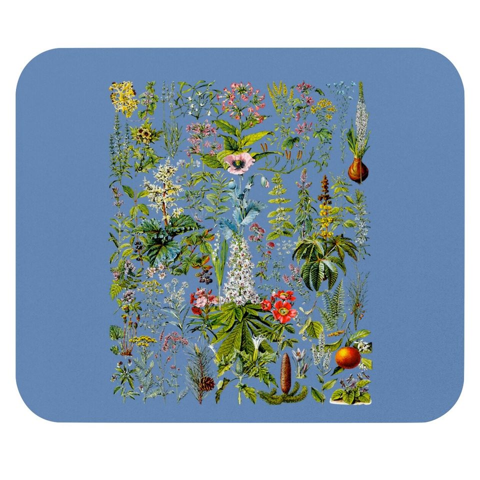 Vintage Flower Mouse Pad, Flower Mouse Pad, Plant Mouse Pad, Gardening Mouse Pad