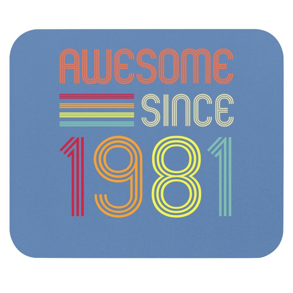 Awesome Since 1981 40th Birthday Retro Mouse Pad
