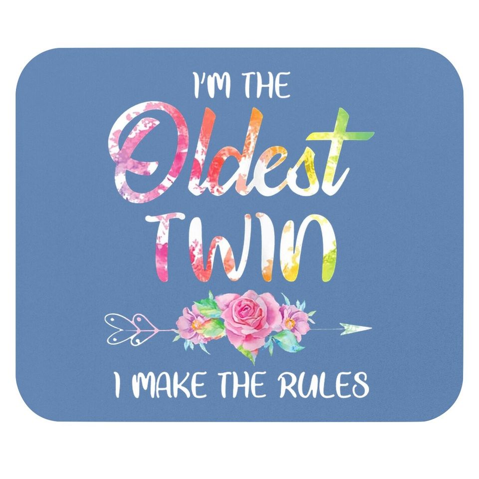 Oldest Twin Mouse Pad Sibling Birthday Twins Matching Mouse Pad