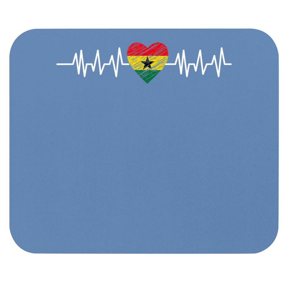 Ghana Heartbeat Pulse Ghana Flag I Love Ghana Mouse Pad