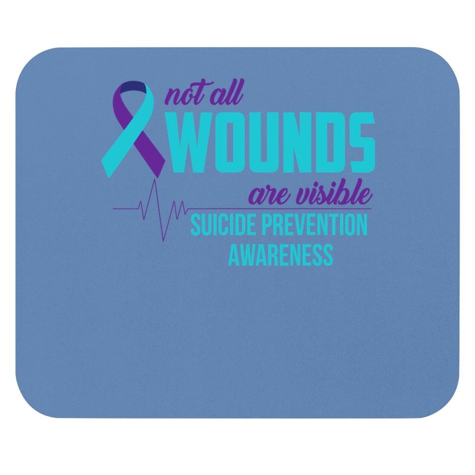 Teal And Purple Ribbon Suicide Prevention Awareness Mouse Pad
