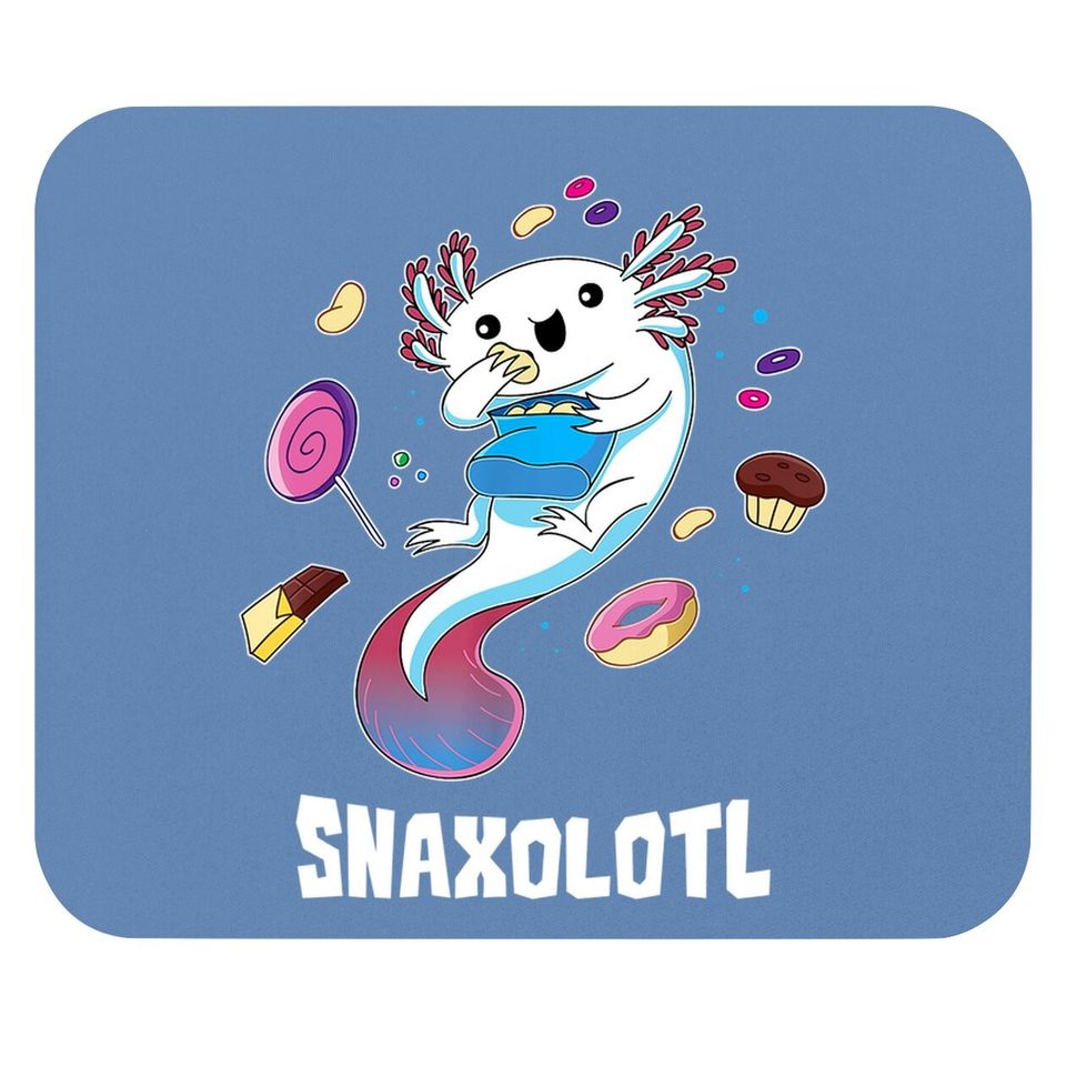 Snaxolotl Kawaii Axolotl Food Lover Amphibian Pet Gift Mouse Pad