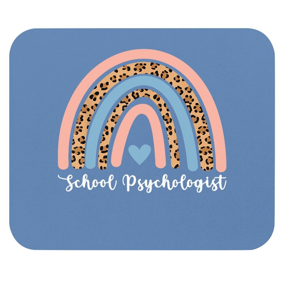 Rainbow Leopard Print School Psychologist Mouse Pad