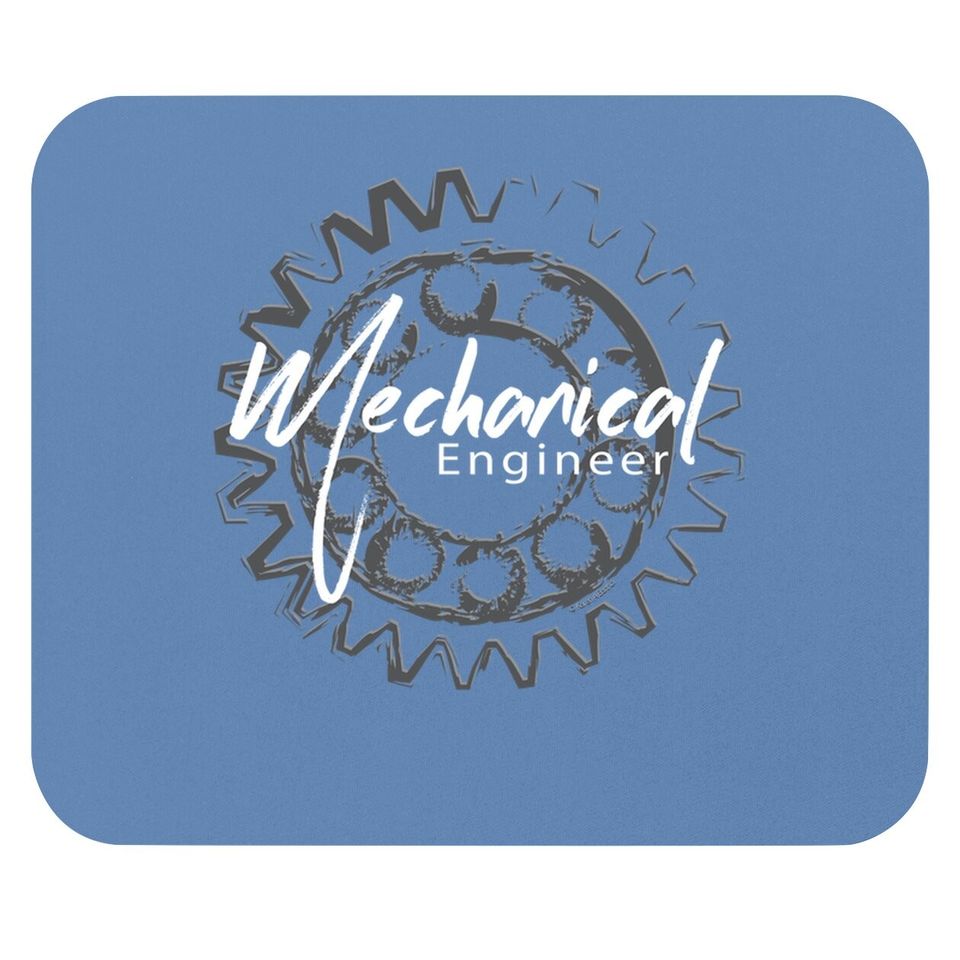 Mechanical Engineer Gear Sketch White Text Mouse Pad