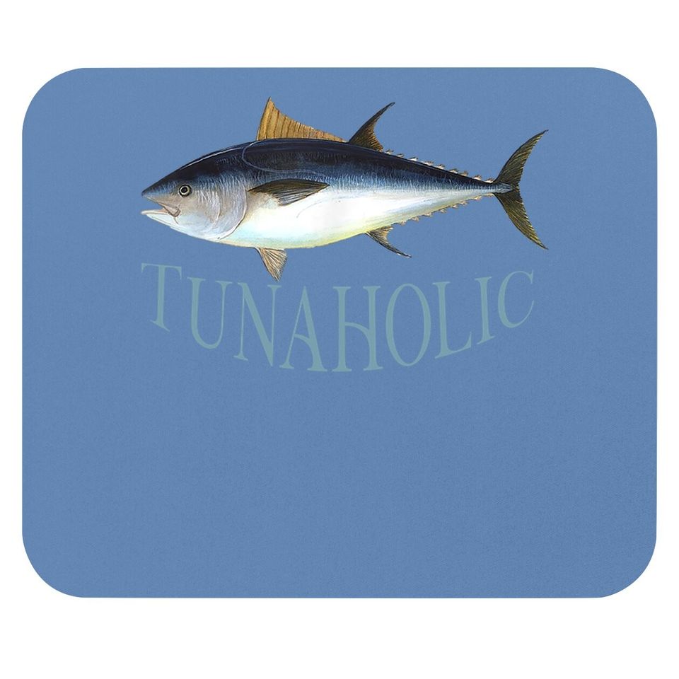Tunaholic Bluefin Tuna Fish Illustration Fishing Fisherman Mouse Pad