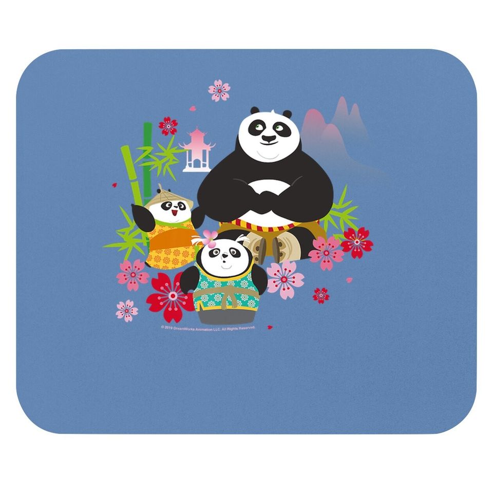 Kung Fu Panda Po And Pandas Floral Mouse Pad