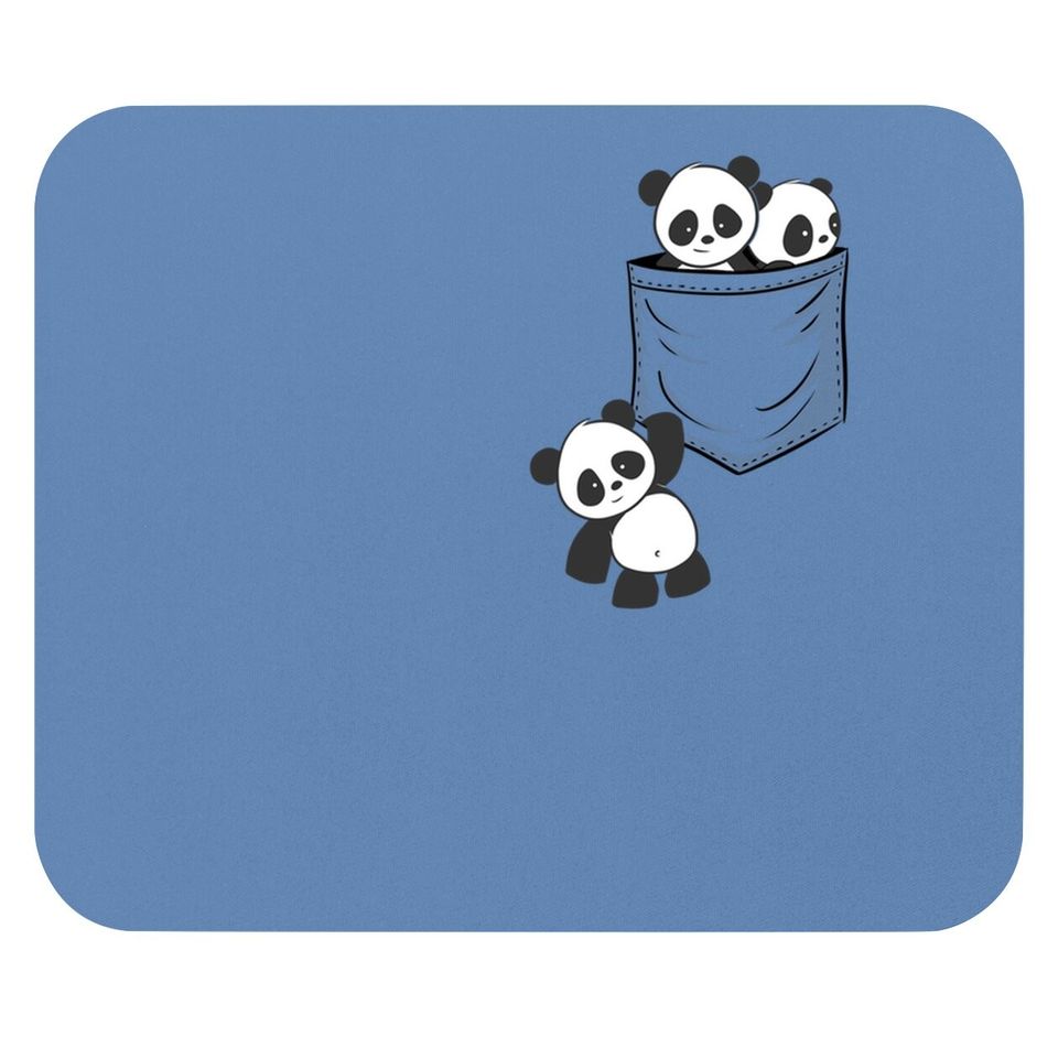 For Panda Lovers Cute Kawaii Baby Pandas In Pocket Mouse Pad
