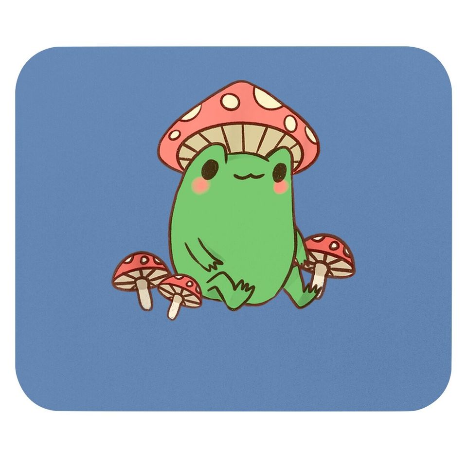Frog With Mushroom Hat Cottagecore Aesthetic Mouse Pad