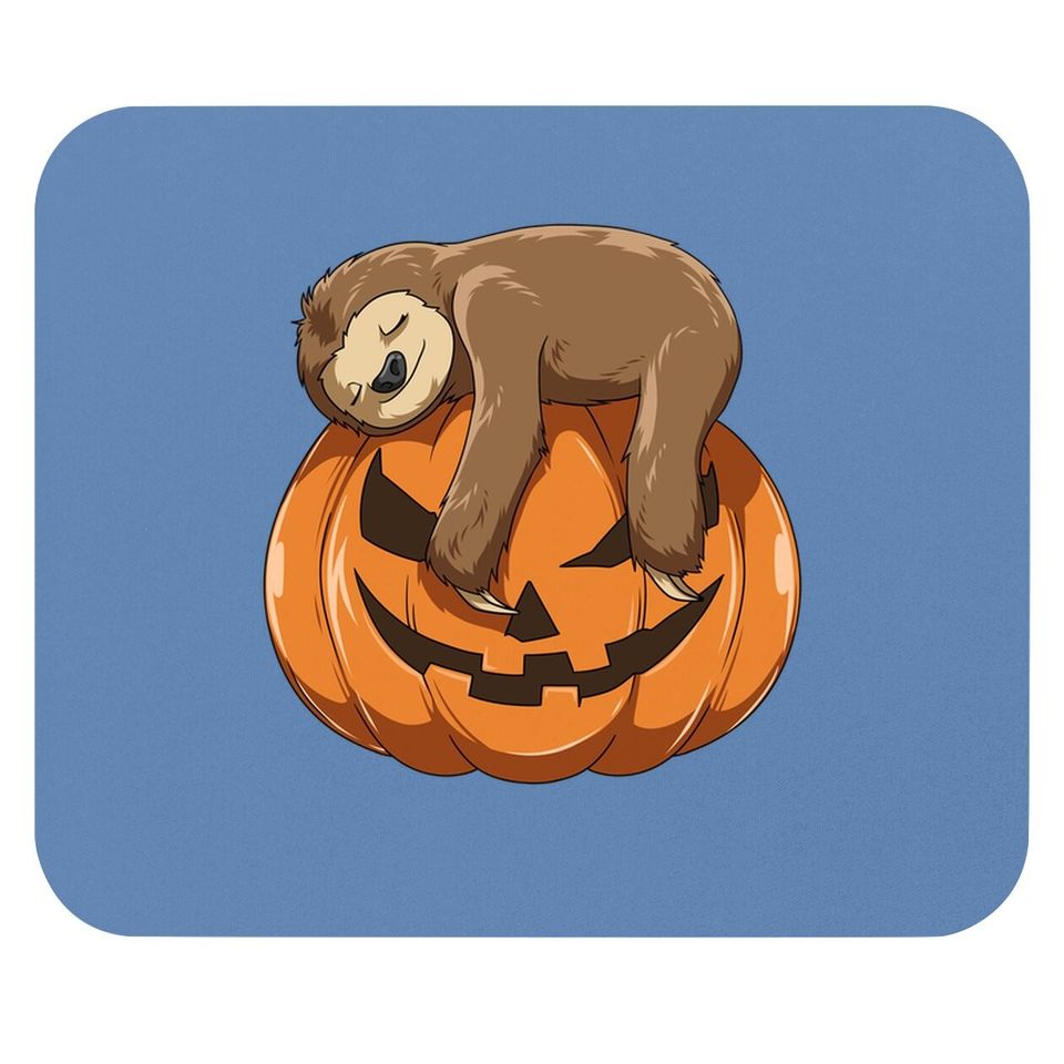 Sloth Pumpkin Halloween Sloth Themed Halloween Lovers Gift Mouse Pad