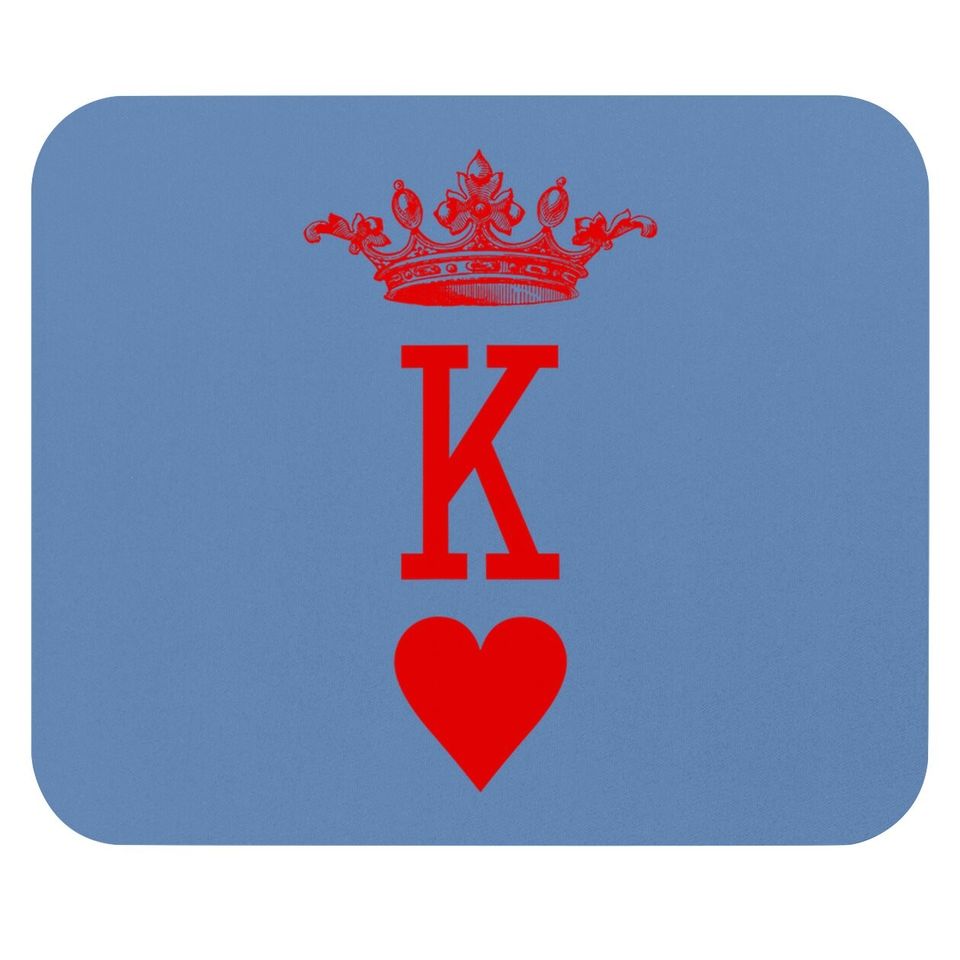 King Of Hearts Vintage Crown Engraving Card Mouse Pad