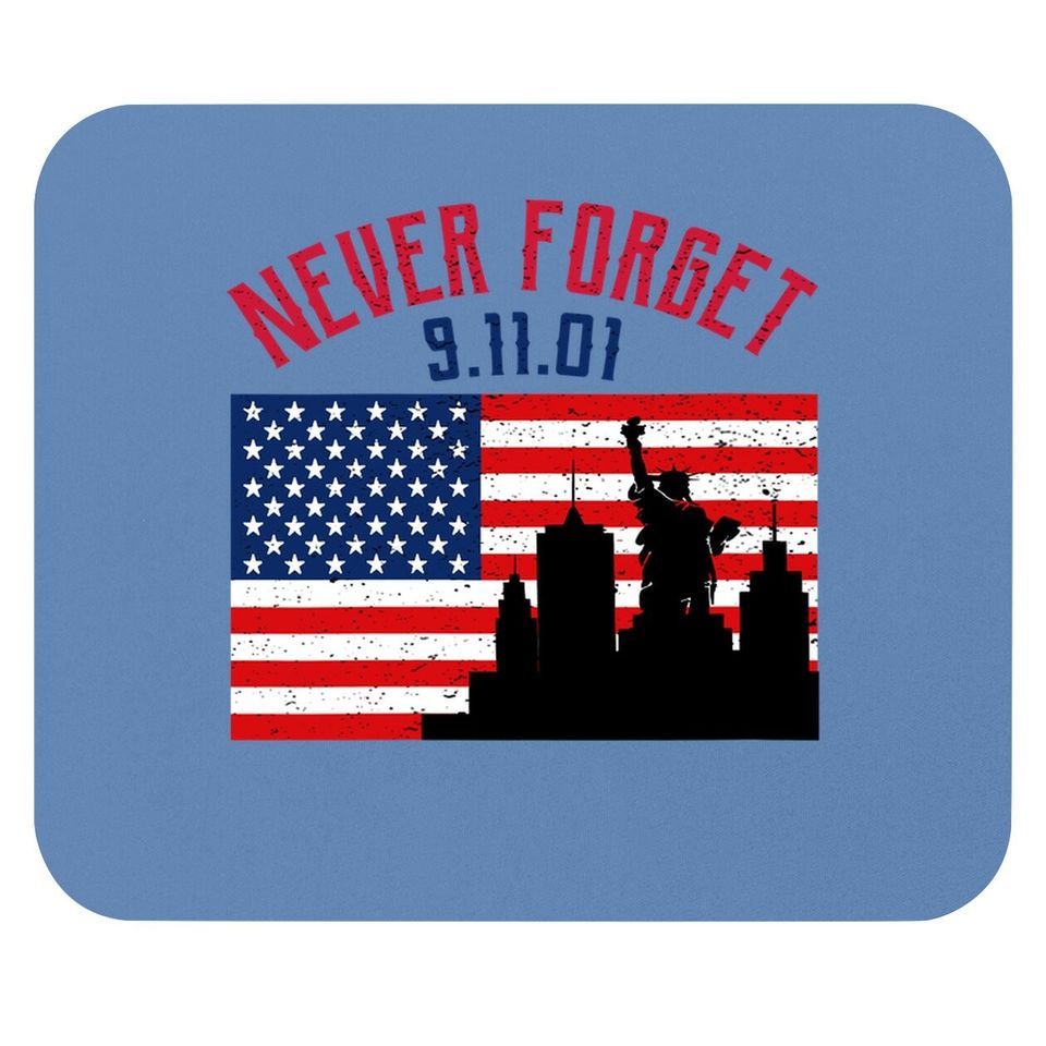 Never Forget Patriotic 911 American Flag Vintage Mouse Pad