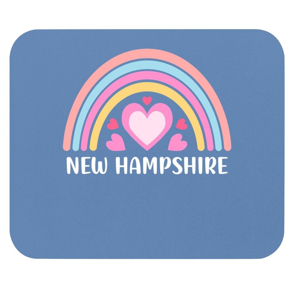 New Hampshire Rainbow Hearts Mouse Pad