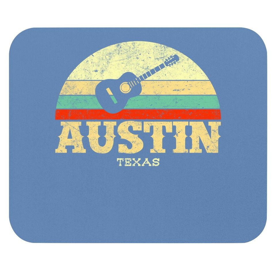 Retro Austin Texas Guitar Mouse Pad