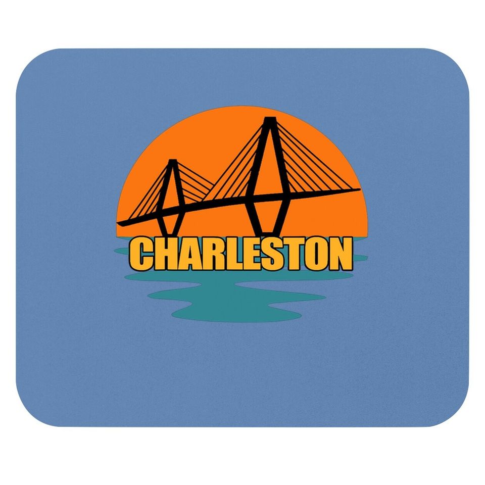 Charleston Cooper River Ravenel Bridge Silhouette Sunset Mouse Pad