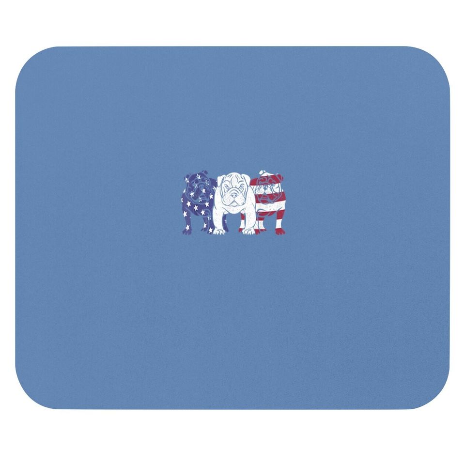 Unique English Bulldog Dog American Flag Mouse Pad