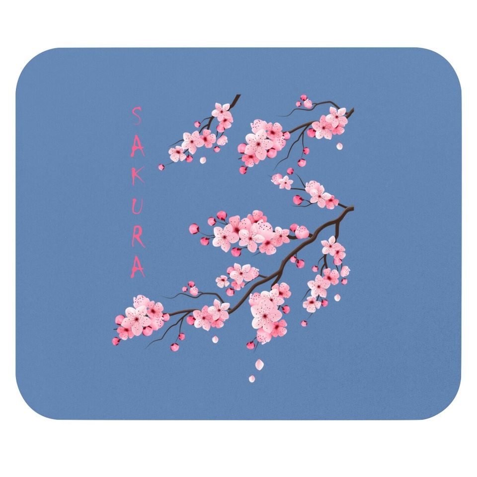 Vintage Sakura Cherry Blossom Japanese Graphical Art Mouse Pad