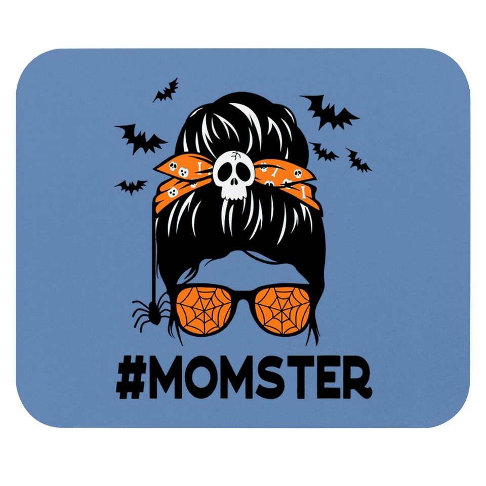 Messy Bun Mom Halloween Funny Momster Mouse Pad
