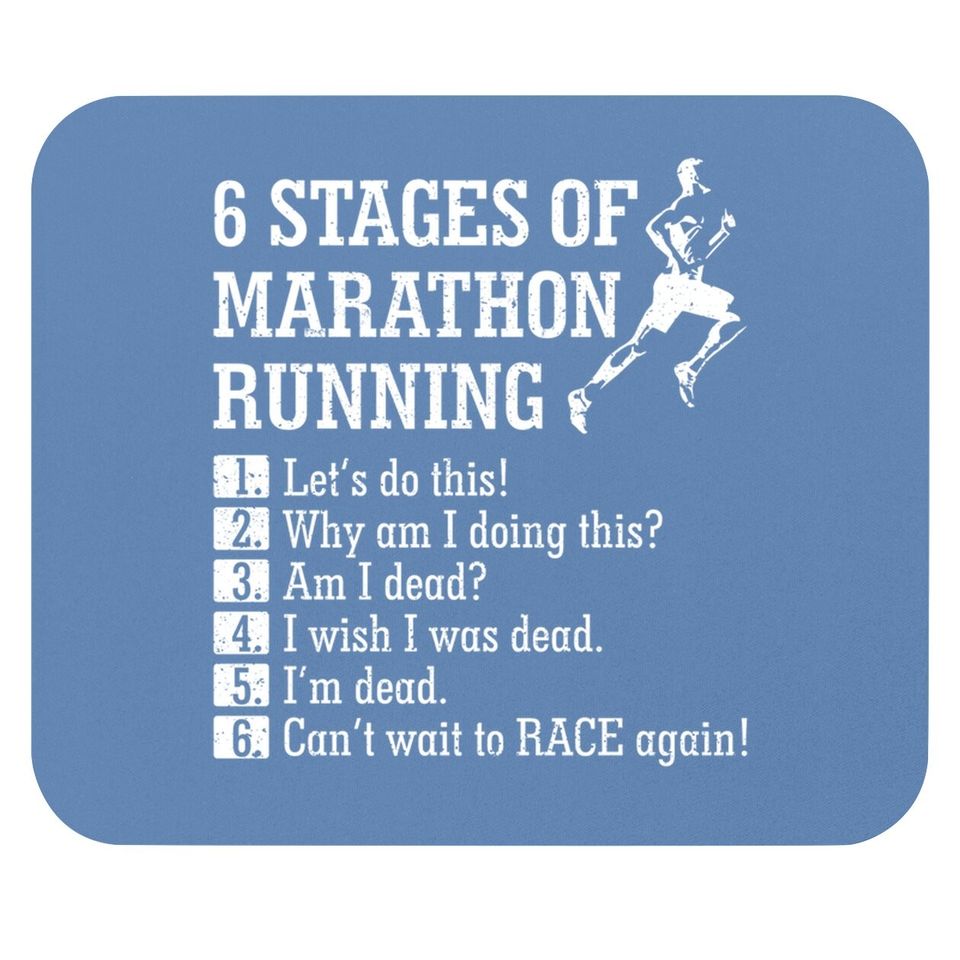 6 Stages Of Marathon Running Mouse Pad Mouse Pad Gift For Runner Mouse Pad