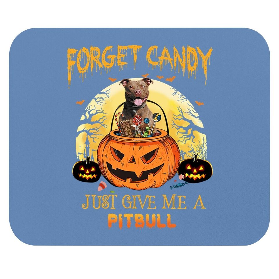 Candy Pumpkin Pitbull Dog Mouse Pad