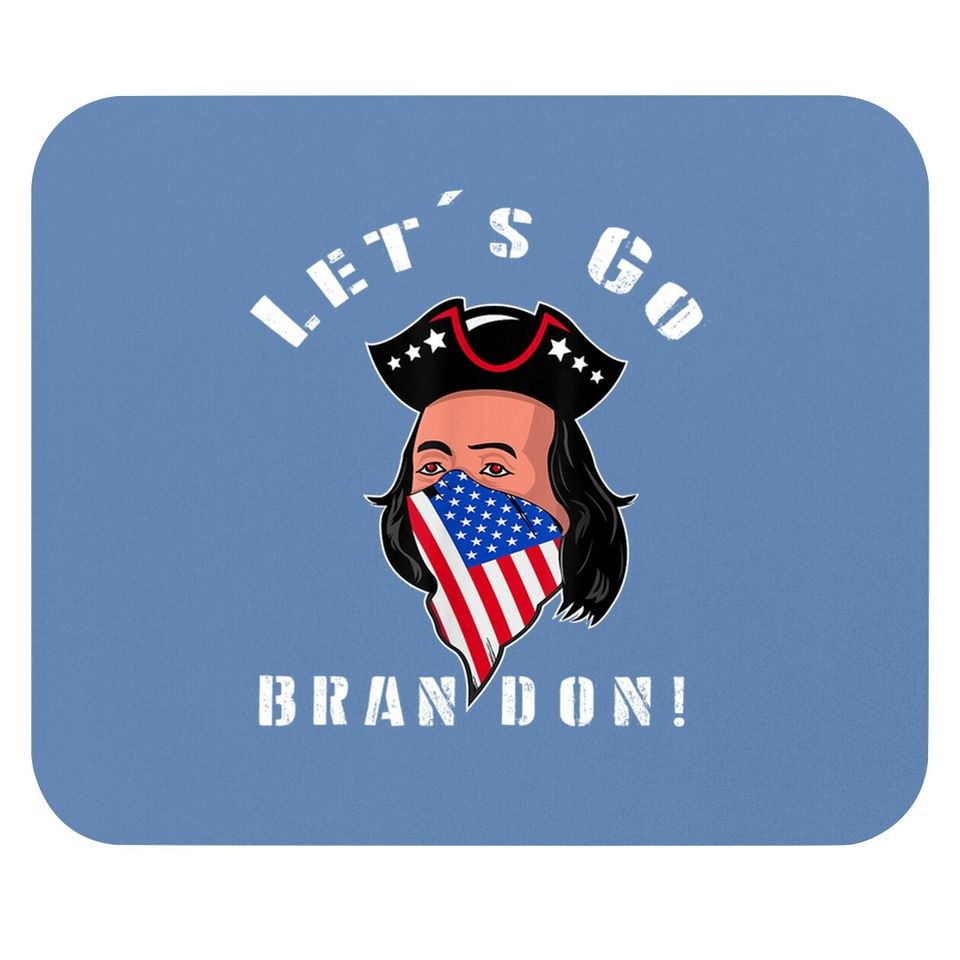 Let's Go Brandon Patriot With Mask Us Flag Mouse Pad