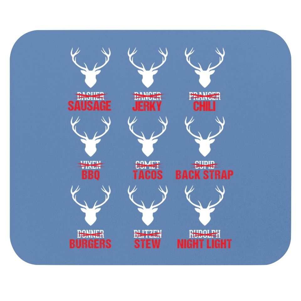 Funny Christmas Reindeer Hunter Deer Meat Hunting Gifts Mouse Pad