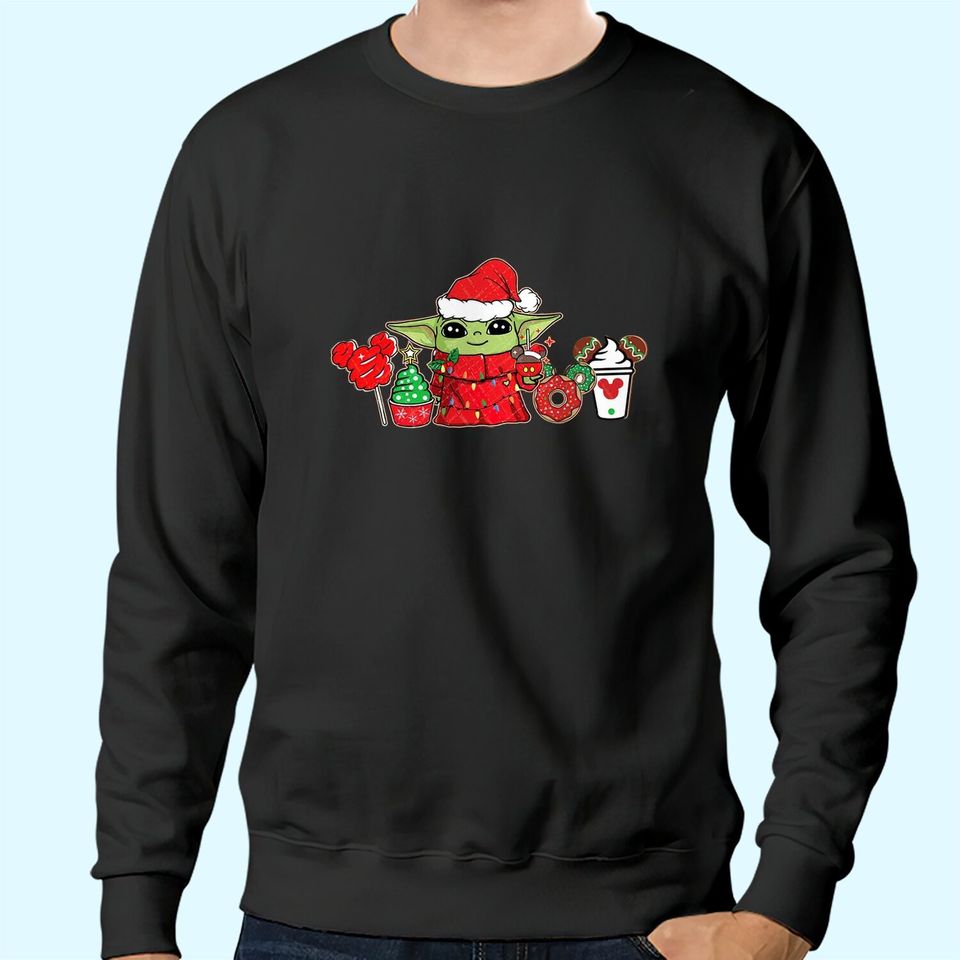 Baby Yoda Snacks Disney Christmas Sweatshirts