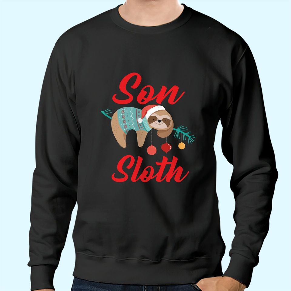 Sloth Christmas Family Matching Son Sweatshirts