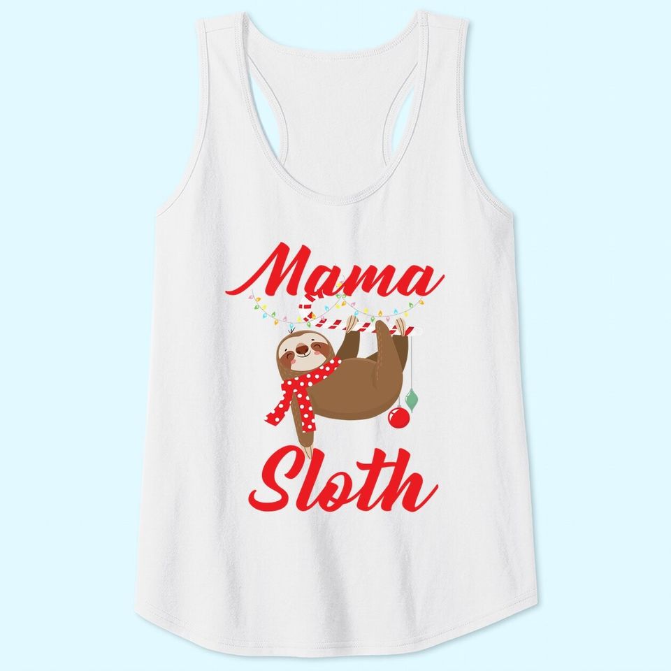 Sloth Christmas Family Matching Mama Tank Tops